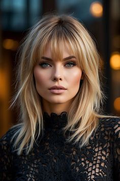 10 Gorgeous Long Shag Cut Hairstyles for a Trendy Look - Wahyu Guritno's Blog Shag Cut, Blonde Layered Hair, Long Shag, Haircuts For Medium Length Hair, Blonde Hair With Bangs, Layered Haircuts For Medium Hair, Cut Hairstyles, Bangs With Medium Hair, Shoulder Length Hair Cuts