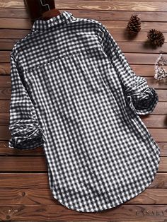 14 Casual Gingham Blouse With Button Closure, Casual Spring Shirt With Houndstooth Pattern, Gingham Shirt With Button Closure For Fall, Casual Houndstooth Pattern Shirt For Spring, Casual Houndstooth Shirt For Spring, Collared Gingham Shirt For Fall, Casual Gingham Tops With Buttons, Fall Gingham Shirt With Buttons, Fall Gingham Tops With Buttons