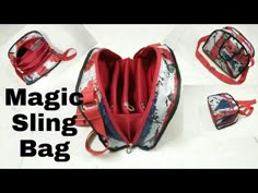 DIY: Designer Crossbody Bag (Sling Bag) With Lots Of Pockets By Anamika Mishra... - YouTube Upcycled Leather Jacket, Bag With Lots Of Pockets, Mini Sling Bag, Designer Crossbody Bag, Diy Wallet, How To Make Purses, Diy Bags Patterns, Bag Pattern Free