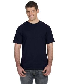 Lightweight T-Shirt - NAVY - S | Anvil by Gildan Combed Ring Spun Cotton T-Shirt in Navy Blue Size Small | Ringspun Wholesale Clothing Suppliers, Black T Shirts, Wholesale Shirts, Men Shirts, Fashion Fits, Basic Outfits, Fashion Story, Neon Colors, T-shirt Polos