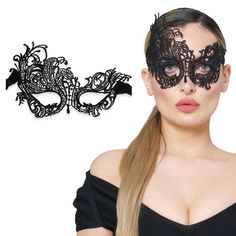 PRICES MAY VARY. Elegant Design: These masquerade masks are a must-have accessory for any formal event or party, adding a touch of sophistication and mystery to your outfit. The intricate lace pattern and beautiful colors make them a show-stopping accessory that is sure to turn heads and make you feel like a true queen Comfortable Fit: We know that comfort is just as important as style, which is why these masks are made from lightweight and breathable materials that feel great against your skin. Elegant Black Masks And Prosthetics For Party, Fitted Black Masquerade Mask For Carnival, Venetian Masquerade Costume Accessories For Mardi Gras, Venetian Masks And Prosthetics For Mardi Gras Party, Elegant Black Party Masks And Prosthetics, Elegant Black Mask For Costume Party, Venetian Masquerade Mask For Mardi Gras, Fantasy Black Masks And Prosthetics For Party, Elegant Masquerade Mask For Carnival