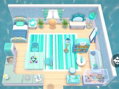 an aerial view of a living room and bedroom