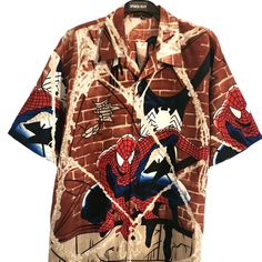 Vintage Spiderman All Over Print Button Down Shirt Men's Marvel . Sizes Run A Little Bigger Than Usual 100% Woven Polyester Fabric, Offers Outstanding Durability, Insulation, And Wrinkle Resistance. Machine Wash In Cold With Similar Colors/No Bleach/Low Iron. Regular Fit, Lightweight, Button-Down Closure All Over Printing Shirt Featuring Spread Collar And Short Sleeve. Flat-Front Casual All Over Printing Short With Side Pockets, Mid-Rise, Elastic Waistband. Provides The Most Stylish And Comforta Vintage Spiderman, Light Blue Plaid, Steve Buscemi, Printing Shirt, Carhartt Shirts, Button Down Shirt Mens, Tommy Hilfiger Shirts, Ralph Lauren Long Sleeve, Long Sleeve Plaid Shirt