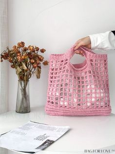 BagForLove - Spacious Summer Beach Bag - Stylish Hollowed Out Knitted Handbag in Hot Pink Product Description Color Baby Pink Strap Type Double Handle Style Vacation Pattern Type Plain Bag Size Small Type Crochet Bags Closure Type No-closure Features High-capacity Material Fabric Composition 100% Polyester Size Chart INCH CM Bag Length Bag Width Bag Height Handle Height 13 inch 0.8 inch 11.8 inch 4.7 inch Bag Length Bag Width Bag Height Handle Height 33 cm 2 cm 30 cm 12 cm Details Pictures Simil Pink Beach Bag, Summer Beach Bag, Pink Beach, Crochet Bags, Pink Beige, In Hot, Beach Bag, Crochet Bag, Summer Casual