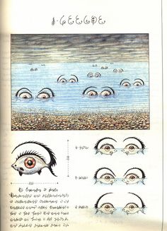 an image of different types of eyes and how they are drawn in pencil on paper