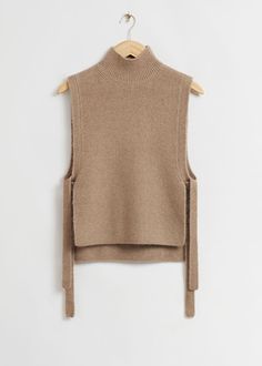 Mock Neck Wool Collar - Biscuit - & Other Stories WW Tie Vest, Bib Collar, Wool Tie, Fall 24, Fashion Story, Fashion Mode, Feminine Style, Work Outfits