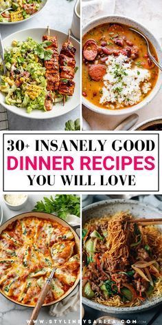 the cover of 30 insannely good dinner recipes you will love