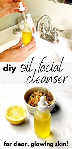 Oil Cleanser Recipe, Facial Cleanser Recipe, Cleanser Recipe, Diy Facial Cleanser, Oil Face Wash, Diy Cleanser, Diy Face Wash, Natural Facial Cleanser