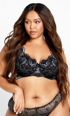 Adorn your curves with a style that elevates your lingerie essentials! Say hello to our Isadora Demi Contour Bra. Designed with floral lace, thick adjustable straps and a scalloped lace edging, this bra brings you the best of both worlds with a charming touch and practical details! Key Features Include: - Demi cups - Floral lace - Thick adjustable straps - Supportive underwire - Scalloped lace edging - Triple hook and eye back closure Feel confident with this piece and matching cotton panties la Demi Cup, Plus Size Womens Clothing, Bra And Panty Sets, Scalloped Lace, Plus Size Lingerie, Lace Edging, City Chic, Office Outfits, Bra Lingerie