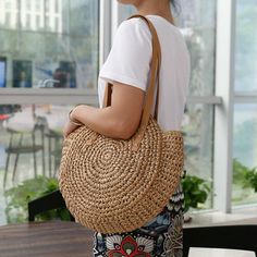 Super fun straw tote bag. Perfect for the beach and walks around town! Cheap Cream Woven Straw Bag, Bohemian Bucket Bag For Beach, Spring Bohemian Hobo Bag In Natural Color, Bohemian Natural Hobo Bag For Spring, Basket Beach Bag Made Of Natural Fiber For Vacation, Bohemian Style Natural Hobo Bag For Spring, Spring Bohemian Natural Hobo Bag, Bohemian Tote Bucket Bag For Summer, Bohemian Bucket Bag For Vacation