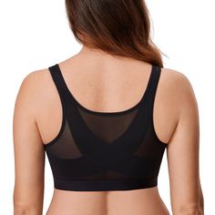 PRICES MAY VARY. Supportive X-shape back for straight posture Front close design for easy on and off Wider padded front-adjustable straps to convenient fit Wireless bra without pads for a natural shape with comfy High and wide contour to avoid spillage Correct posture with comfy and convenience, this bras can satisfy your meet. 
 Wider padded straps are useful to release shoulder pressure. The design of velcro on front-adjustable straps makes this bra handier than others.
 It will be a game changer! Straight Posture, Posture Bra, Measure Bra Size, Correct Posture, Post Surgery Bra, Most Comfortable Bra, Plus Lingerie, Bra Size Charts, Comfortable Bras