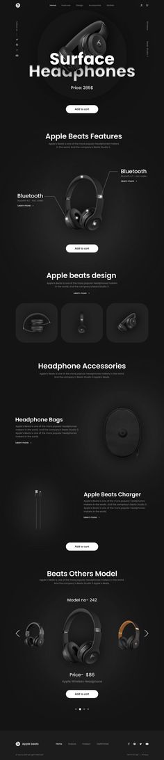 landing page, web, website, web ui, inspiration, website inspiration, landing page inspiration, dark web, dark UI, single product landing page, headphone website, gadget website, apple website UI, ux, dashboard, beats, product landing page! Headphone Landing Page, Dark Landing Page Design, Headphone Website Design, Dark Theme Landing Page, Dark Landing Page, Product Landing Page Design, Minimal Landing Page, Creative Landing Page Design, Cool Web Design