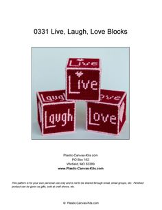 three red blocks with the words laugh live love blocks