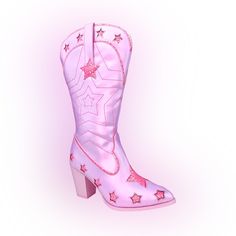 For Your Pink Pony Club Era Features Glittering Shining Stars, Star Embroidered, Iridescent Thread Embroidery, Vegan Leather,Rubber Soles, And Glitter Lining. Zipper Up The Back Of The Boot Makes These Super Wide Calf Friendly! Brand New, Never Worn, No Box Sizing: These Are A 7 But Fit A 7.5 Inktober Prompts, Aliyah Core, Cybercore Y2k, Yru Shoes, Pink Pony Club, Star Pearl, Core Outfits, Love U Mom, Space Cowgirl