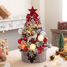 47493063147819|47493063180587 Diy Desktop, Red Christmas Decor, Pink Snow, Snow Tree, Golden Red, Christmas Tree Set, Merry Christmas Decoration, Cadeau Photo, Small Christmas Trees