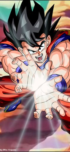 an animated image of gohan from dragon ball