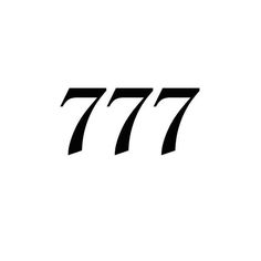 the number 777 is written in black on a white background