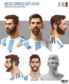 an image of the face and head of messi world cup 2013 soccer player in different poses