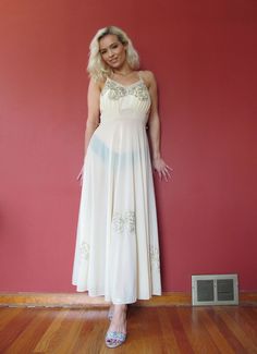 The most gorgeous slip dress ever... details coming soon... message me if you just can't wait... Pastel Maxi Dresses, Cocoon Jackets, Long Slip Dress, Long Slip, Girly Style, Beaded Chiffon, Girly Fashion, Circle Skirt, Empire Waist