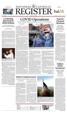 the front page of a news paper with images of people in blue coats and hats