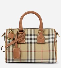 Burberry Check mini canvas tote bag (Mytheresa). Material: fabric, leather. Colour: Briar Brown. Add a classic touch to your outfit with this Burberry bag featuring the brand’s timeless check pattern. #fashion #bag #purse #bagsandpurses #outfits #luxury #burberry Coat Lining, Burberry Tote Bag, Mini Toile, Burberry Tote, Classic Bags, Mini Tote Bag, Burberry London, Mini Canvas, Mini Tote