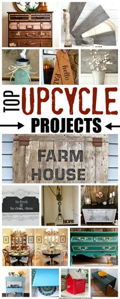 an advertisement for upcycle projects with many different pictures