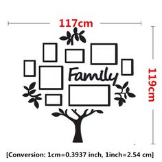 a family tree with four frames on it