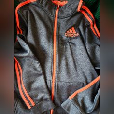 Adidas (Brand New) Hoodie , - Gray With Bright Orange Hoodie. (14/16 Boys) Sporty Orange Hoodie For Fall, Orange Sweatshirt For Sports In Fall, Orange Sweatshirt For Fall Sports, Orange Hoodie For Sports In Winter, Sporty Orange Sweatshirt With Ribbed Cuffs, Orange Hoodie For Winter Sports, Orange Sports Hoodie For Winter, Orange Fall Sports Sweatshirt, Adidas Hoodie Sweatshirt With Adjustable Hood