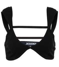 Jacquemus Outfit, Top Les, Evening Tops, French Chic, French Brands, Black Bra, Summer Staples, Black Crop Tops, Gossip Girl