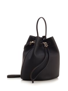 100%CALF GRAIN LEATHER (BOS TAURUS) | Burberry Women's Leather Bucket Bag in Black | SS24 Burberry Women, Leather Bucket, Leather Bucket Bag, Plaid Pattern, Functional Design, Luxury Retail, Luxury Boutique, Luxury Branding, Bucket Bag