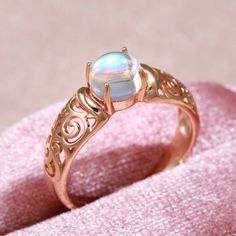 This Bohemian Ring Features A Rose Gold Wide Band With Intricate Filigree Swirls, And Adorned With A Round Cabochon Moonstone Gem In A Four-Prong Setting. Traditionally, Moonstones Associated With Love And Connection, Also Can Help You Channel Your Intuition And Bring Inner Calm. 14k Rose Gold Plated, Copper Base. Hypoallergenic Size - 8 Brand New Complimentary Gift Box. Fast Shipping My Other Listings: Gemstone S925 Sterling Silver Stamped Gold Platinum White Gold Rose Gold Yellow Gold 14k 18k Rose Gold Moonstone Ring With Gemstone, Elegant Rose Gold Moonstone Ring, Elegant Rose Gold Moonstone Jewelry, Rose Gold Opal Birthstone Ring As Gift, Rose Gold Opal Birthstone Ring For Gift, Elegant Rose Gold Moonstone Ring Gift, Elegant Rose Gold Moonstone Ring For Formal Occasions, Rose Gold Round Moonstone Ring Fine Jewelry, Rose Gold Moonstone Ring With Birthstone