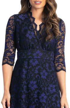 The Mon Cherie Plus Size Floral Lace Dress is a perfect special occasion midi for cocktail, formal, and semi-formal parties. Be the best dressed wedding guest or mother of the bride/groom. Features an A-line silhouette, 3/4 length sleeves, and pockets! Available in women’s regular and plus sizes. -Material: Self: 92% Nylon, 8% Spandex/Lining: 96% Polyester, 4% Spandex -Care Instructions: Dry clean only. Do not steam. Cool iron when needed. -Product Fit: A-Line Product Specifications: -3/4 length Evening Lace Dress With Scalloped Edges, Elegant Lace Dress With Scalloped Edges For Evening, Elegant Evening Lace Dress With Scalloped Edges, Evening Fit And Flare Scalloped Lace Dress, Lace Evening Dress With Scalloped Edges, Evening Fit And Flare Dress With Scalloped Lace, Evening Fitted Lace Dress With Scalloped Edges, Fitted Lace Dress With Scalloped Edges For Party, Fitted Lace Dress With Scalloped Edges For Evening