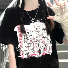 Dismember Teddy Bear Black Streetwear E-girl Grunge Japanese Y2K Print Cotton Short Sleeved Oversize T-shirt Tees Top 💜 sugarplum · y2k, coquette, egl, cosplay fashion and home decor store 💜 Powered by Storenvy Grunge Japanese, Japanese Y2k, E Girl, Oversize T Shirt, Black Streetwear, Home Decor Store, Oversized Tshirt, Cotton Shorts, Top Tee