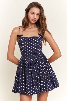 Then Cutest Polka Dot Mini Dress, the everyday most perfect dress. Model is wearing a size small. Polka Dot Mini Dress, Polka Dot Fashion, Cutest Outfits, Polka Dot Outfit, Dot Dress Outfit, Polka Dots Outfit, Mini Sundress, Deep Winter, Thrifted Outfits