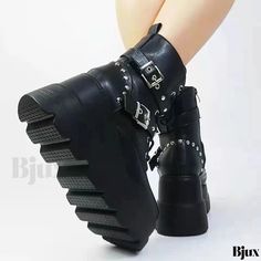 bjux - Stylish Platform Heel Martin Boots with Thick Soles Boots With Platform, Cosplay Boots, Point Lace, Super High Heels, Martin Boots, Designer Heels, Short Boots, Chunky Heel, Olivia Mark