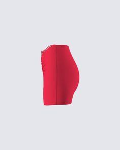 It’s getting hot in here 😌 Have them all falling head over heels for you in this red heart mini skirt made from jersey fabric and complete with a heart trim, shirring at the front, and a bodycon fit 💋 Fitted Party Skort With Short Inseam, Flirty Fitted Mini Skirt With Ruched Detail, Fitted Elastane Shorts For Night Out, Fitted Short Elastane Mini Skirt, Fitted Ruched Solid Skort, Red Stretch Mini Skort, Red Stretch Skort Mini Length, Red Stretch Mini Length Skort, Flirty High-waisted Fitted Shorts