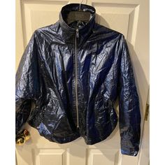 Urban Outfitters Jessie Metallic Vinyl Biker Moto Jacket Blue Small Nwt. Condition Is "New With Tags". Zips In Front Drawstring On The Inside To Cinch The Elastic Waistband Urban Outfitters Jacket, Moto Biker Jacket, Bomber Jackets, Moto Jacket, New Color, Urban Outfitters, Bomber Jacket, Jackets & Coats, Jackets For Women