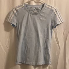 Nwot Baby Blue Adidas Tee Size Women’s Xs Blue Adidas Long Sleeve Tops, Blue Adidas T-shirt For Summer, Baby Blue Adidas, Blue Adidas T-shirt With Logo, Adidas Blue Short Sleeve T-shirt, Adidas Baby, Blue Adidas Sportswear T-shirt, Adidas Tee, Adidas Blue