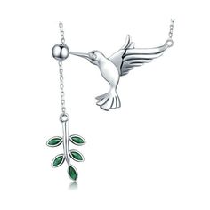 Material: 925 Sterling Silver, Cubic ZirconiaPendant Size: 3.1cm by 2.2cmChain Length: 38cm, 7cm extensionWeight: 4.1g per pairDesign: Bird with Tree Branch Dangle Drop EarringsColor: Green, White, SilverPart of Frias Earrings, Necklace and Ring Set Hummingbird Jewelry, Hummingbird Necklace, Hummingbird Pendant, Name Necklace Gold, Charms Earrings, Silver Necklace Pendant, Bracelets Charms, Dangle Necklaces, Bird Pendant