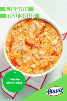 Quick and Easy Recipe Jasmine Rice Soup, Cactus Soup, Chicken Thai Curry, Thai Red Curry Soup, Red Curry Soup, Chicken Thai, Soup With Rice, Asian Soup Recipes, Thai Curry Paste