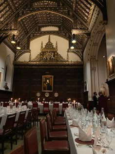 the dining room is set up for an event