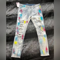 Sosoo Jeans. Brand New Never Worn. Waist 36in And 34in Length. Spring Slim Fit Blue Jeans, Fitted Multicolor Denim Bottoms, Multicolor Stretch Jeans For Summer, Multicolor Stretch Summer Jeans, Summer Stretch Multicolor Jeans, Summer Multicolor Stretch Jeans, Fitted Multicolor Denim Jeans, Fitted Jeans For Spring Streetwear, Multicolor Fitted Straight Leg Jeans