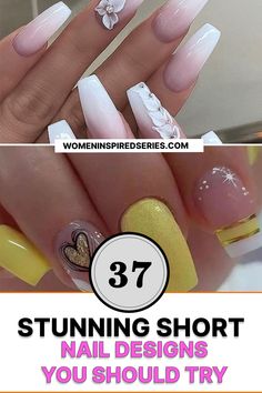 Short-Nail-Designs-You-Should-Try-Out Short Nails Design Ideas, Nails Short Acrylic, Short Nails Design, Nails Design Ideas, Short Acrylic, Nails Halloween, Short Nail