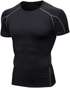 Work Out Clothes Men, Black Compression Shirt, Gym Clothes Men, Gym Clothes For Men, Gym Shirts Mens, Gym T Shirt, Compression Wear, Fitness Activewear