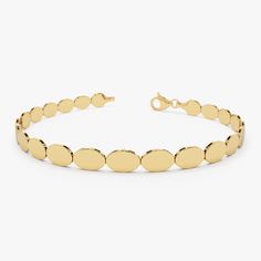 14K Gold Oval Link Bracelet: Featuring a Modern 4.75MM Thickness, this Solid Gold Design Blends Elegance with Contemporary Style. Ideal for Stacking, this Flat Link Bracelet is a Sophisticated Choice for Any Collection. ▶ Item Details * Made to Order * Gold Kt: 14K Gold * Width: 4.75 MM * Ready to Ship in 1-2 Business Days ▶ See more of our Gold Bracelets here - http://etsy.me/2l9VKBr ▶ See our storefront here - http://etsy.me/2lUcVnH ▶ All store sections here * Diamond Rings - http://etsy.me/2lwKUl8 * Diamond Earrings - http://etsy.me/2lyqVBP * Diamond Necklace - http://etsy.me/2mqa6O1 * Diamond Bracelets - http://etsy.me/2mVrAB5 * Diamond Wedding Rings - https://etsy.me/3YbpVq2 * Gold Wedding Band - https://etsy.me/3X3uf9F * Gold Necklaces - http://etsy.me/2lUxj86 * Gold Bracelets - http 14k Gold Oval Diamond Bracelet Gift, Modern Yellow Gold Oval Diamond Bracelet, Gold Oval Link Oyster Bracelet Gift, Adjustable Oval Link Bracelet With Polished Finish, Oval Diamond Bracelet With Polished Finish As Gift, Modern Oval Yellow Gold Bangle, Modern Yellow Gold Oval Bangle, Oval White Gold Bracelet As Gift, Oval White Gold Bracelet For Gift