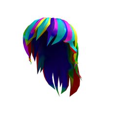 an abstract image of a man's head with multicolored hair