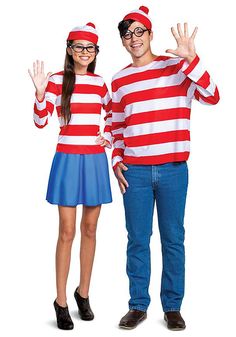 a man and woman dressed up as the cat in the hat