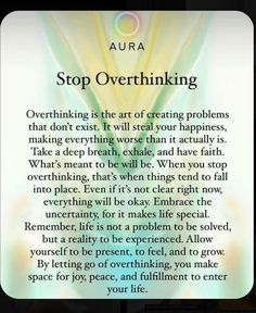 a poem written in the language of stop overthinking