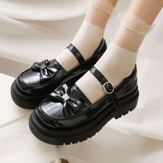 Customized Product. is not eligible for return. Ship In 4-13 Days.Fabric Material: PuColor: Black. Red. White. BluePlatform: 5cm/1.97" School Shoes Aesthetic, Curb Stomp, Black School Shoes, Princess Closet, Shoes For School, Halter Dress Short, Dr Shoes, Black Platform Shoes, Dream Aesthetic