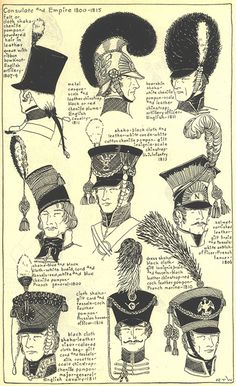 an old book with many different hats and headgear designs on it's pages